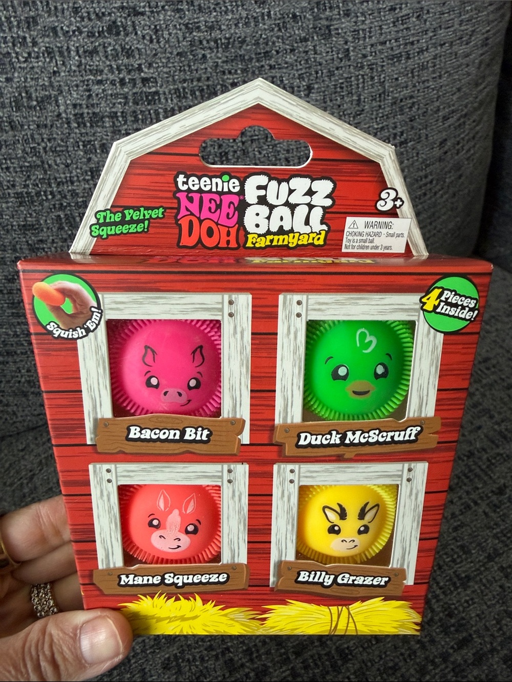 BNIB Teenie NeeDoh Fuzzball Farmyard, 4-pack